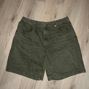 ASOS DESIGN Khaki Denim Bermuda Shorts Womens Size 14